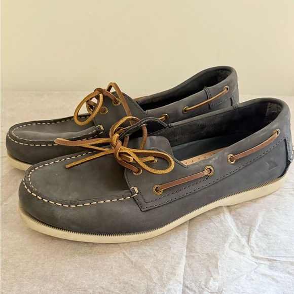 Rugged Shark Classic Men’s Blue Leather Boat Shoe Sip On Shoe Loafer Size 11 - Picture 3 of 9